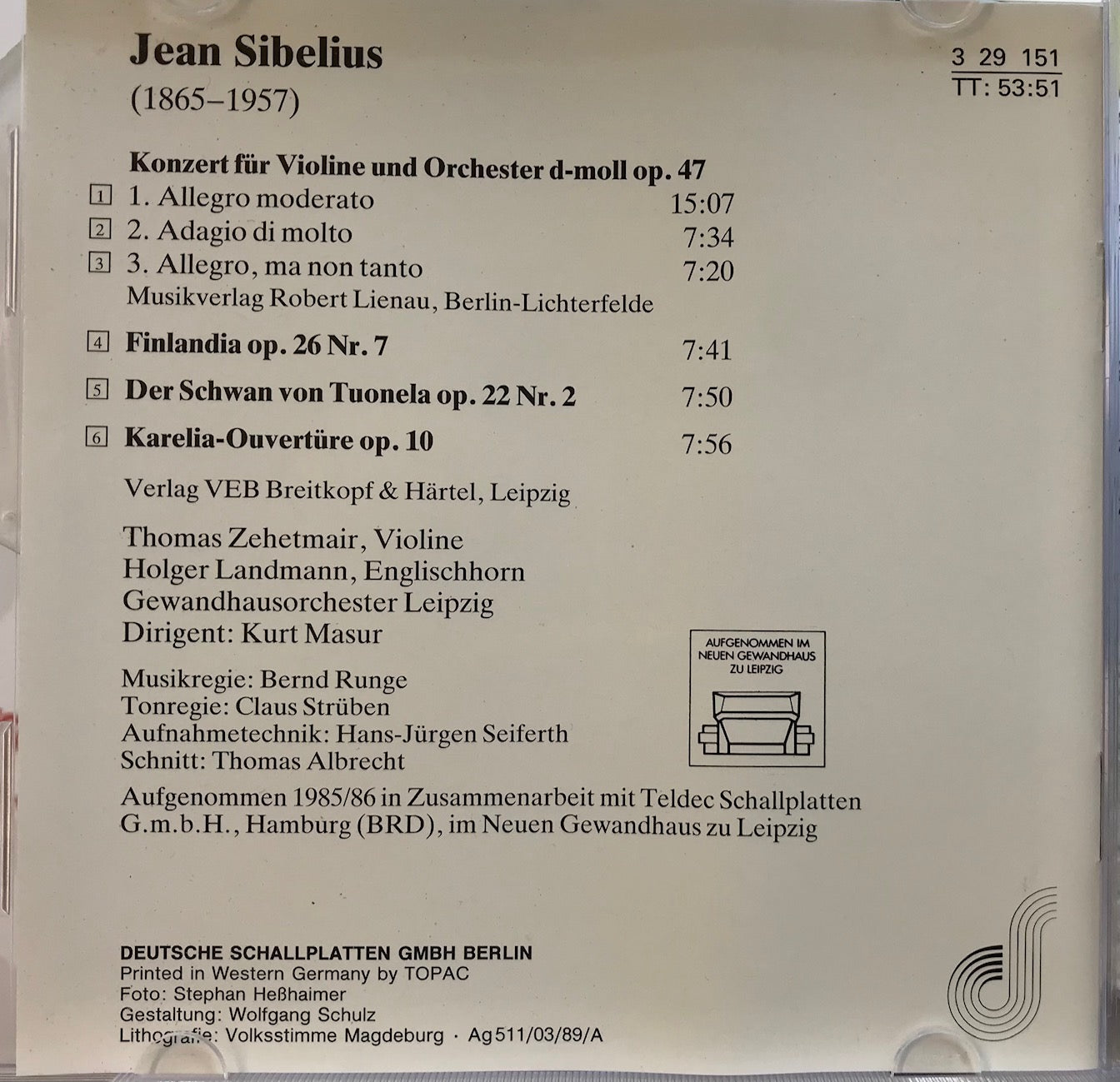 Sibelius - Violinkonzert (CD)