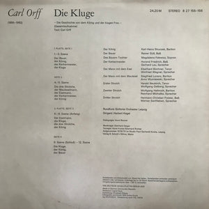 CARL ORFF - Die Kluge