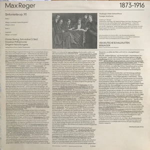 Max Reger; Sinfonietta op. 90 Vinyl Klassik Eterna 
