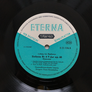 Ludwig van Beethoven; Sinfonie Nr. 6 F-due op.68 (Pastorale)  Vinyl LP Eterna